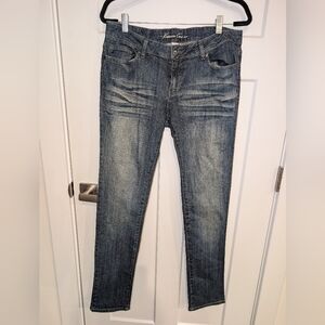 Kenneth Cole Skinny Blue Jeans with Vintage Faded Look